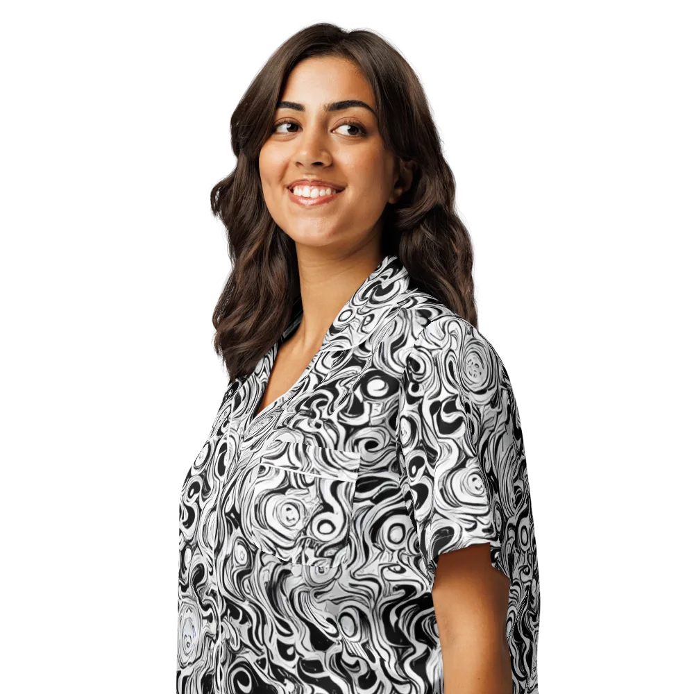 Whorl Theory on Women's Short Sleeve Pajama Top — Left Front