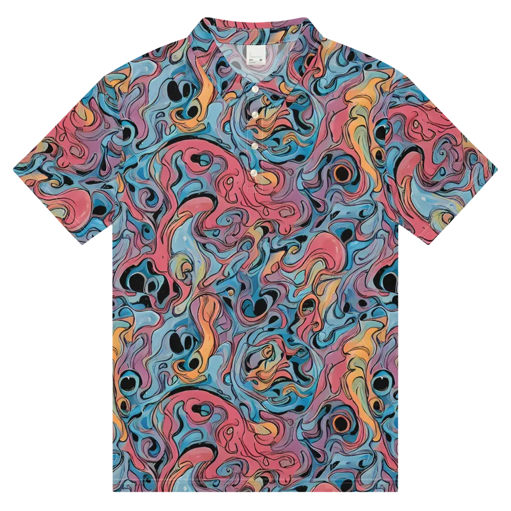 Electric Puddle on Men's Slim Fit Polo Shirt — Front