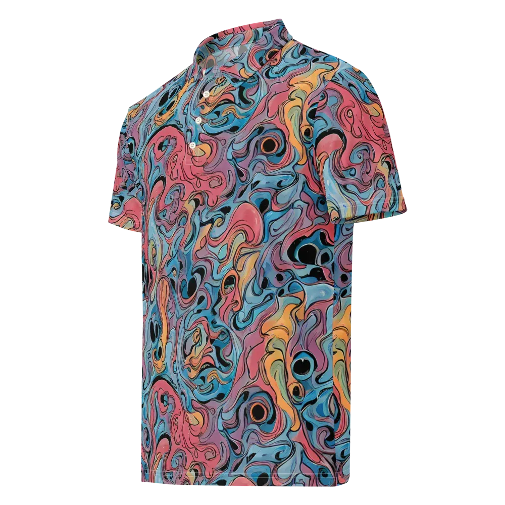 Electric Puddle on Men's Slim Fit Polo Shirt — Left Front