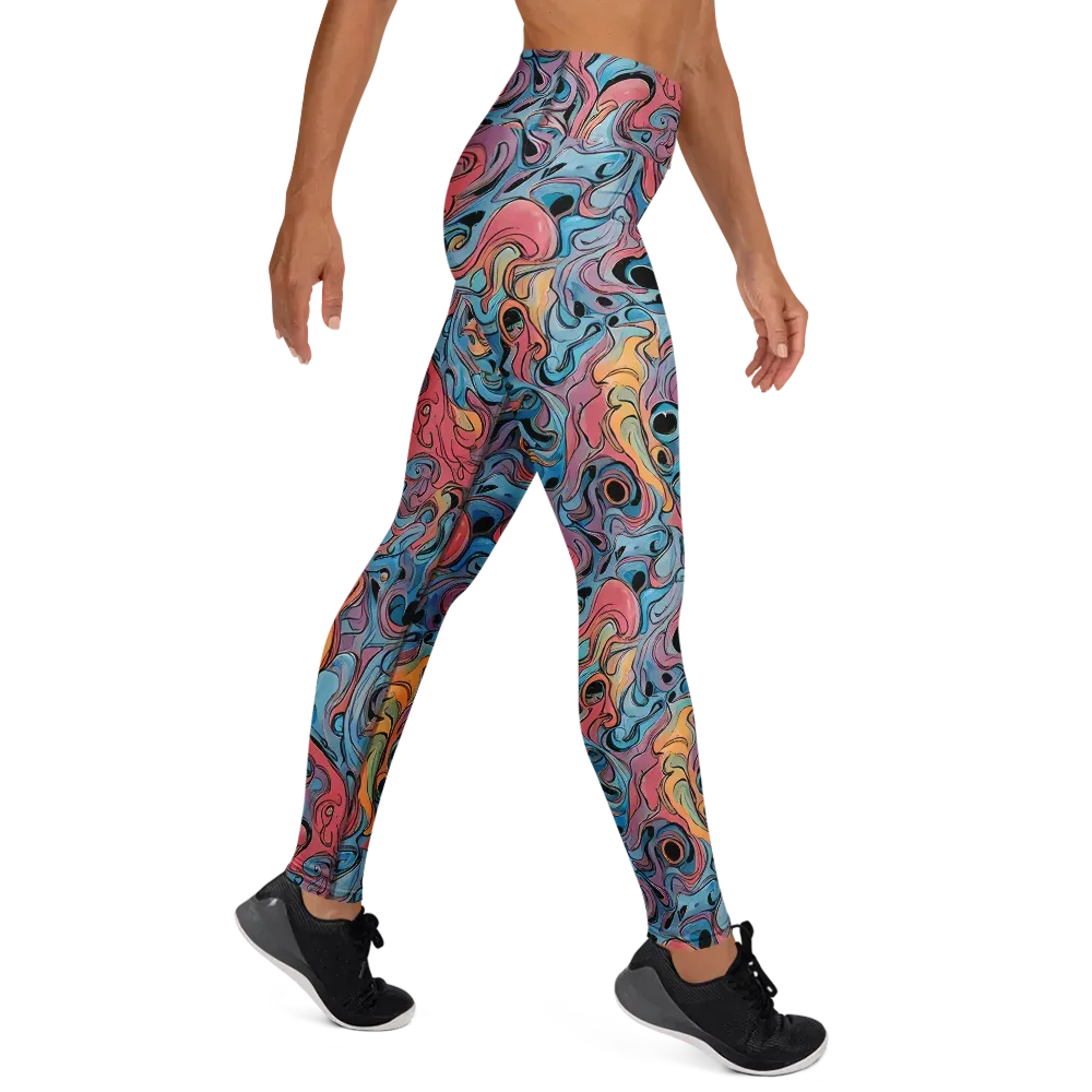 Electric Puddle on Yoga Leggings — Right