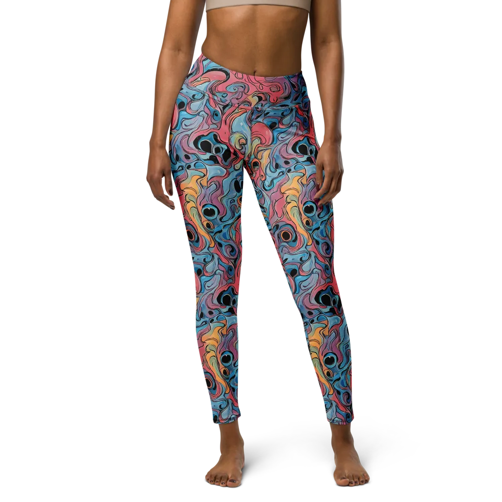 Electric Puddle on Yoga Leggings — Front