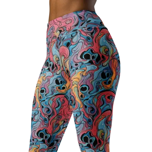 Electric Puddle on a Yoga Leggings