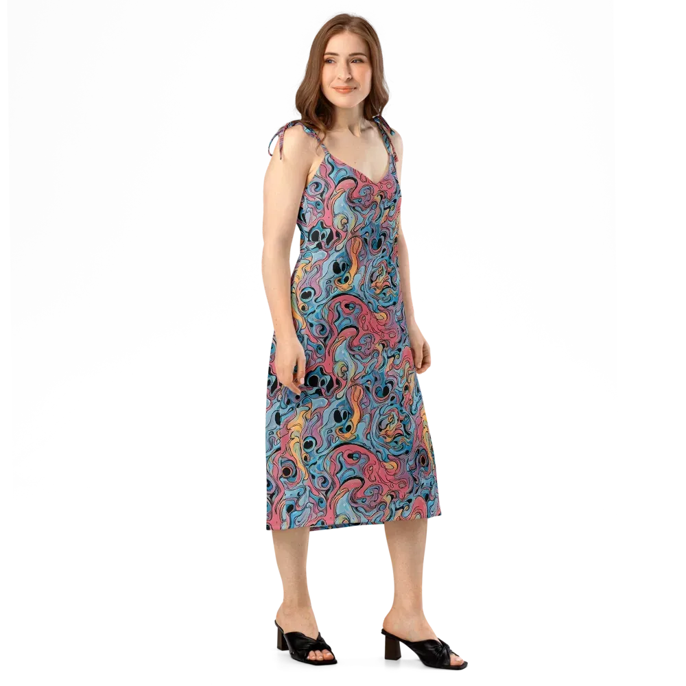 Electric Puddle on Slip Dress — Right Front