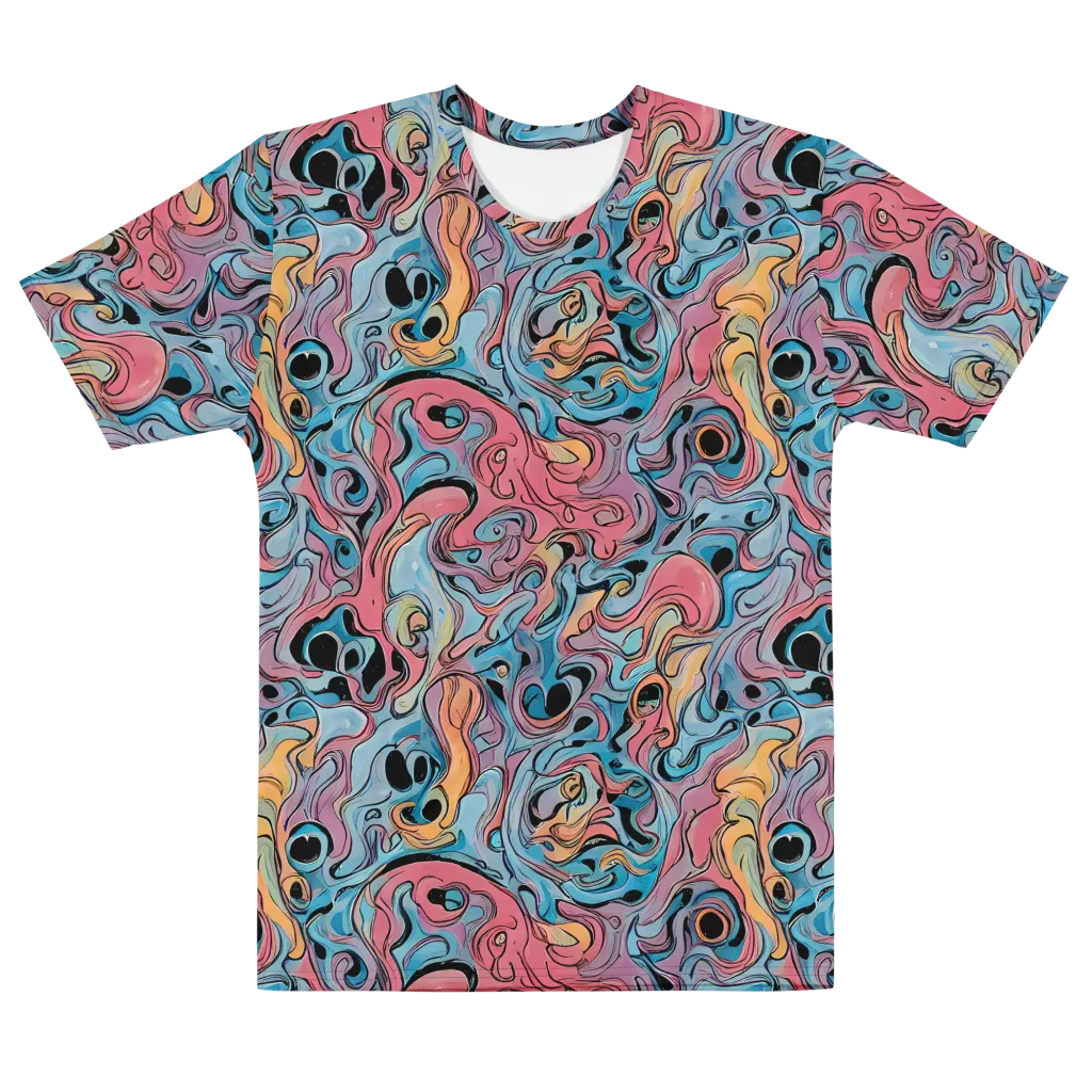 Electric Puddle on Men's Cotton Crew Neck T-Shirt — Front