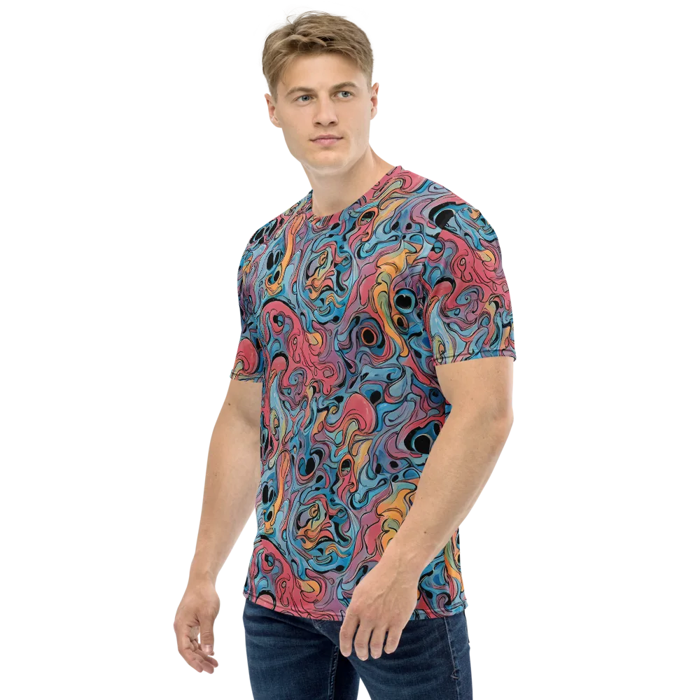 Electric Puddle on Men's Crew Neck T-Shirt — Left