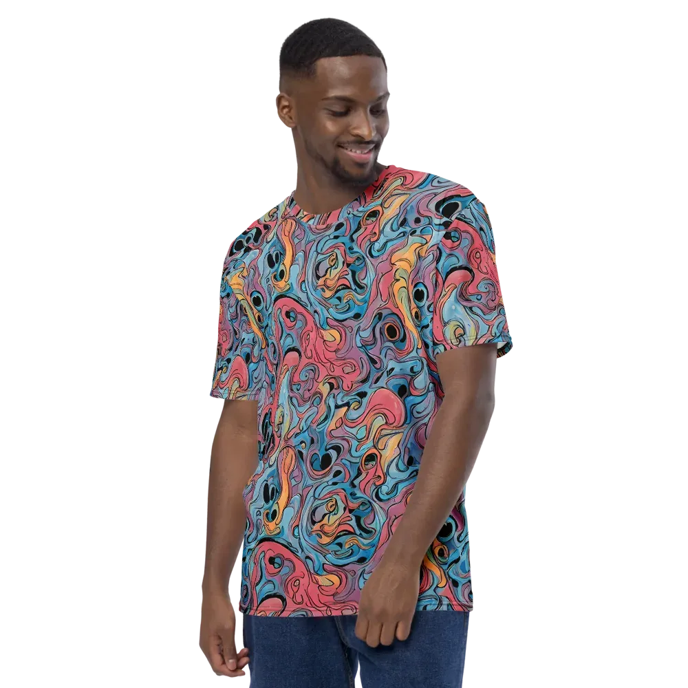 Electric Puddle on Men's Crew Neck T-Shirt — Left
