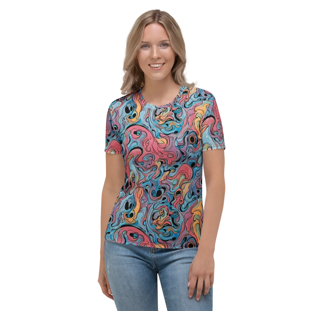 Electric Puddle on Women's Crew Neck T-Shirt — Front