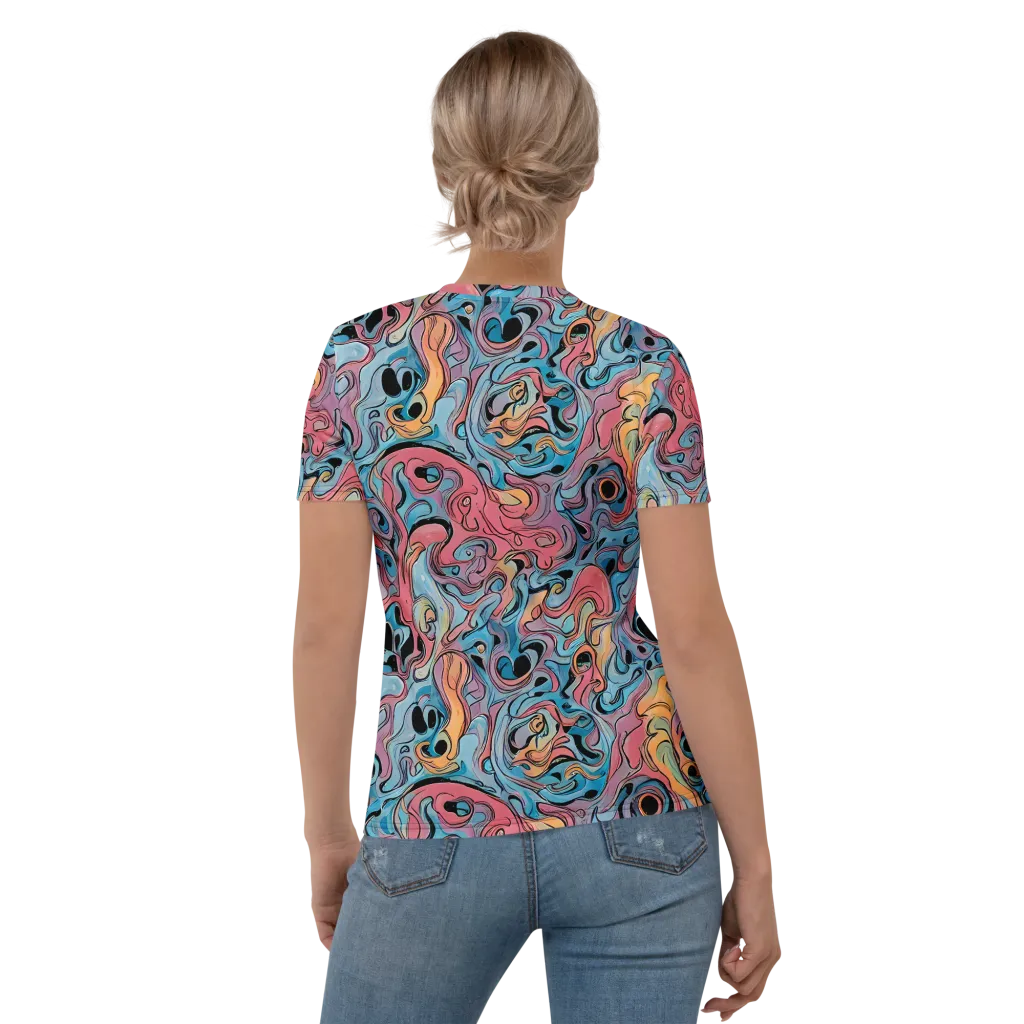 Electric Puddle on Women's Crew Neck T-Shirt — Back