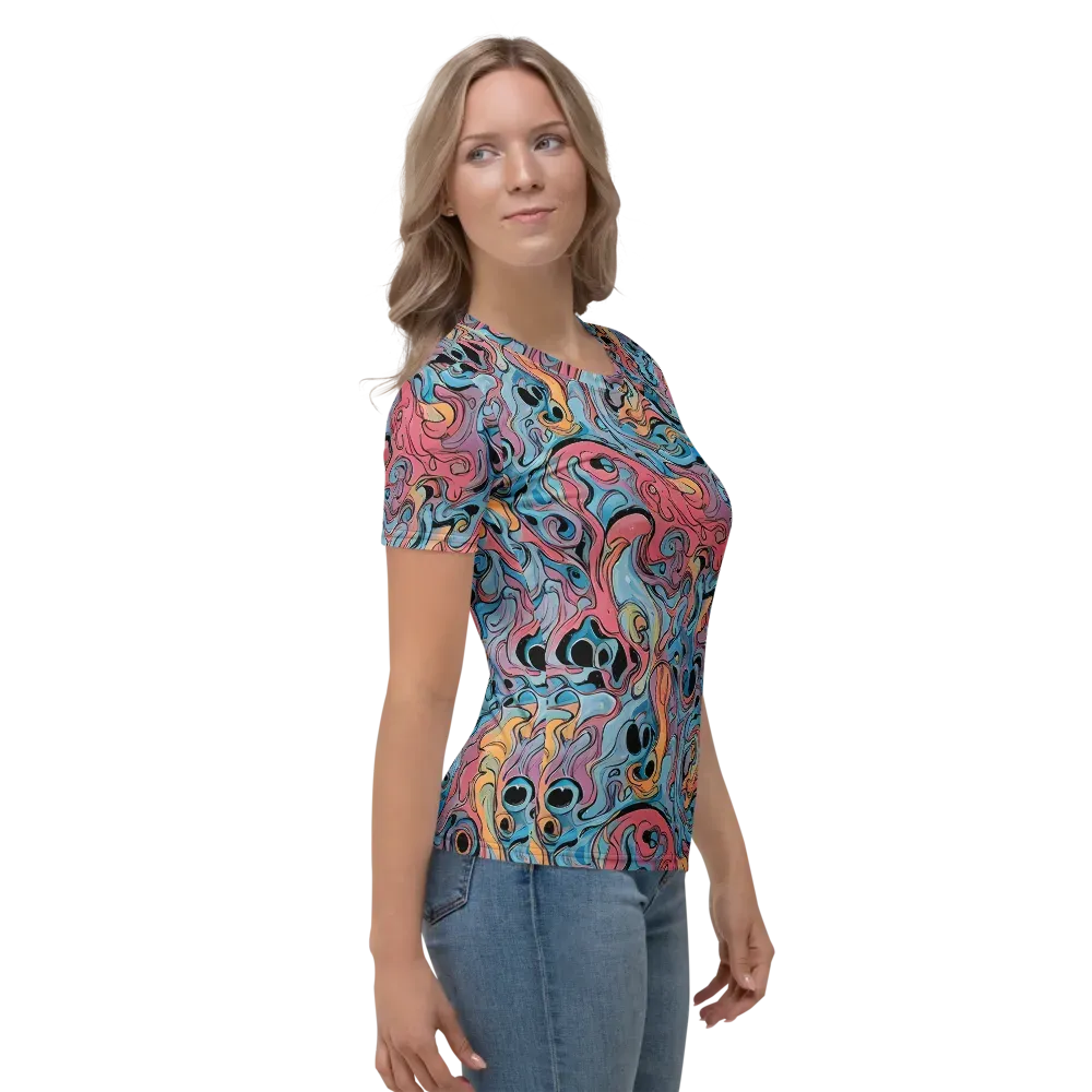 Electric Puddle on Women's Crew Neck T-Shirt — Right