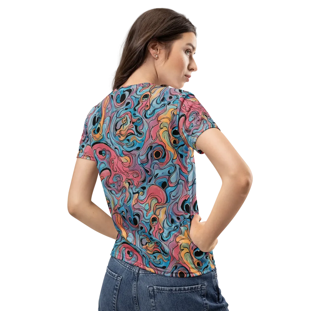 Electric Puddle on Women's Crew Neck T-Shirt — Back