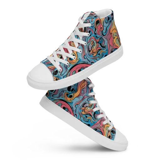 Electric Puddle on a Women's High Top Canvas Shoes