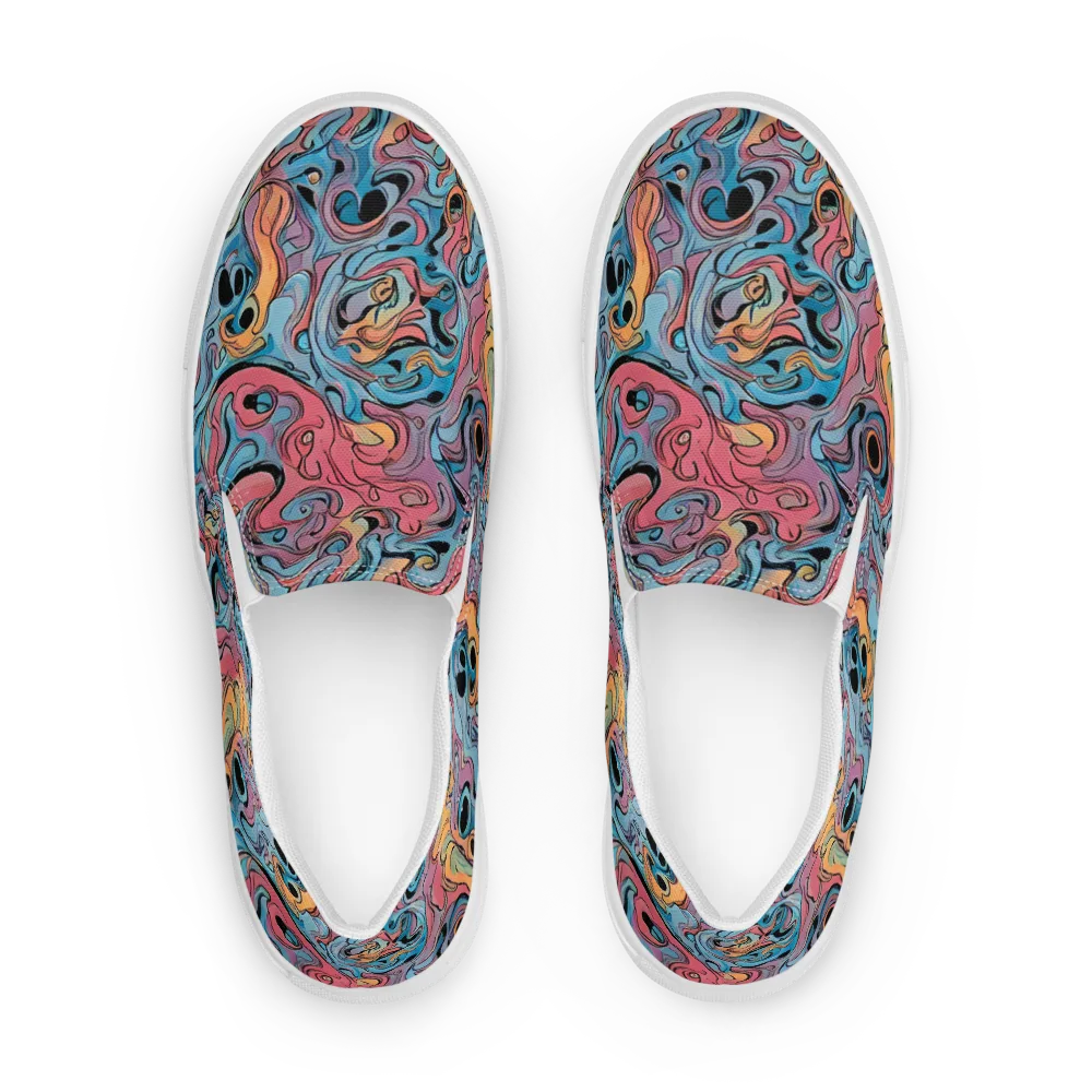 Electric Puddle on Men's Slip-On Canvas Shoes — Front
