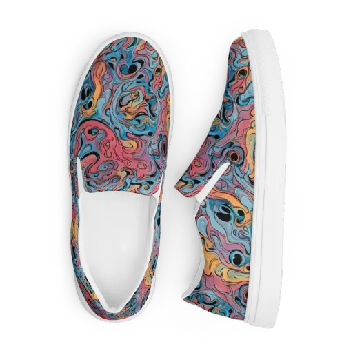 Electric Puddle on a Men's Slip-On Canvas Shoes