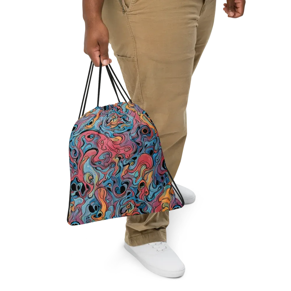 Electric Puddle on Drawstring Bag — Front