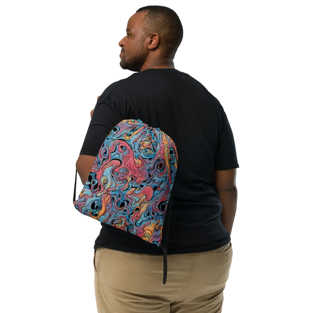 Electric Puddle on Drawstring Bag — Front