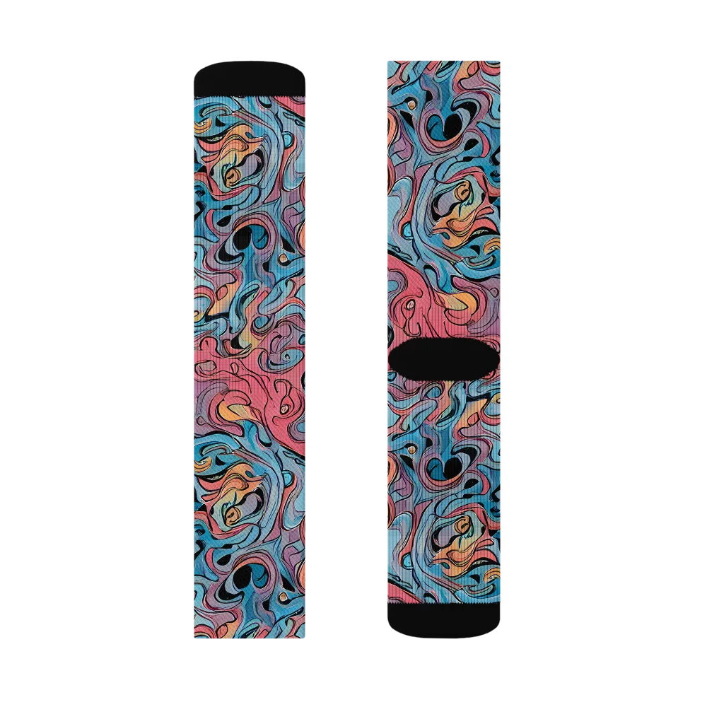 Electric Puddle on Socks — Left Sock