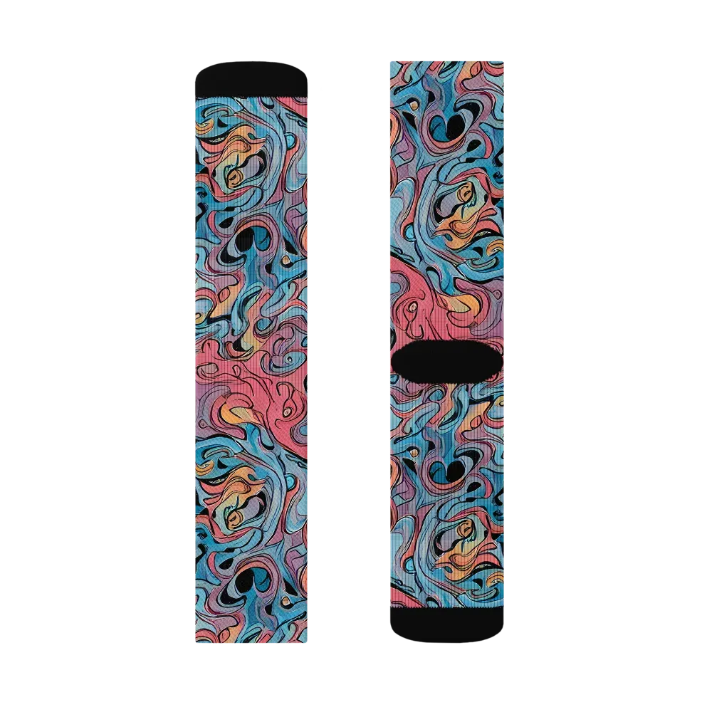 Electric Puddle on Socks — Right Sock