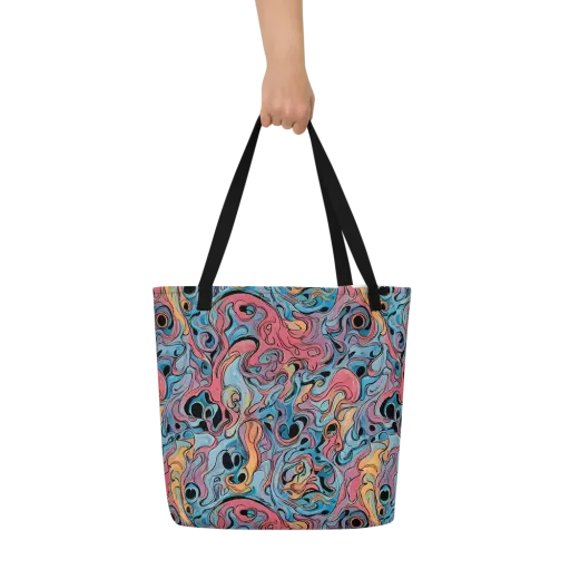 Electric Puddle on a Large Tote Bag W/ Pocket
