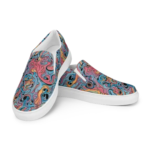 Electric Puddle on a Women's Slip-On Canvas Shoes
