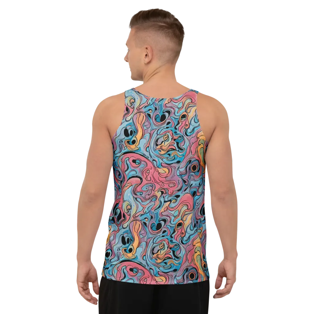 Electric Puddle on Men's Tank Top — Back