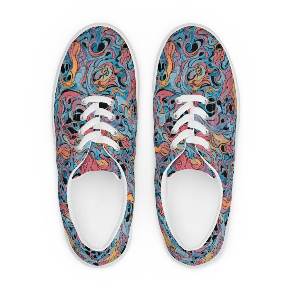 Electric Puddle on Men's Lace-Up Canvas Shoes — Front