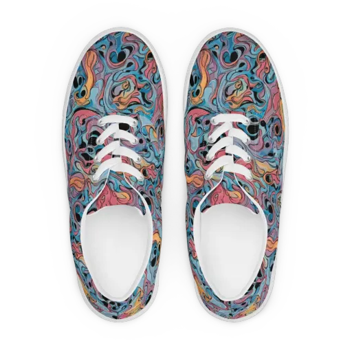 Electric Puddle on a Men's Lace-Up Canvas Shoes
