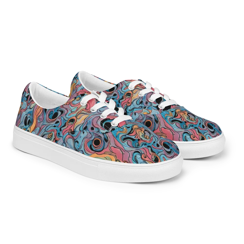 Electric Puddle on Men's Lace-Up Canvas Shoes — Right Front