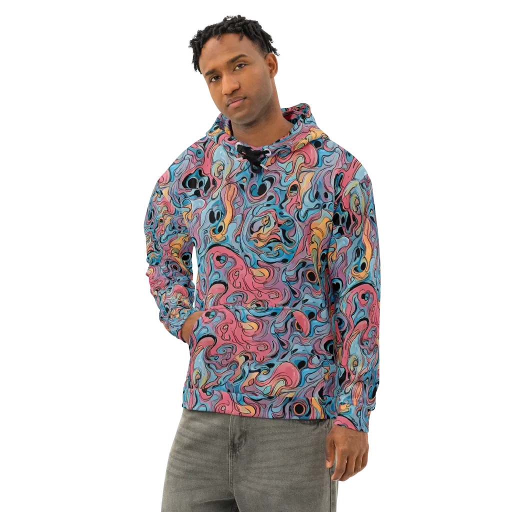 Electric Puddle on Cotton Hoodie — Left Front