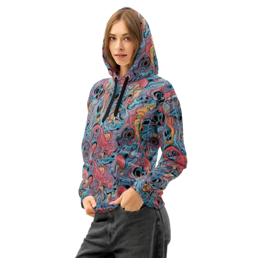 Electric Puddle on a Cotton Hoodie