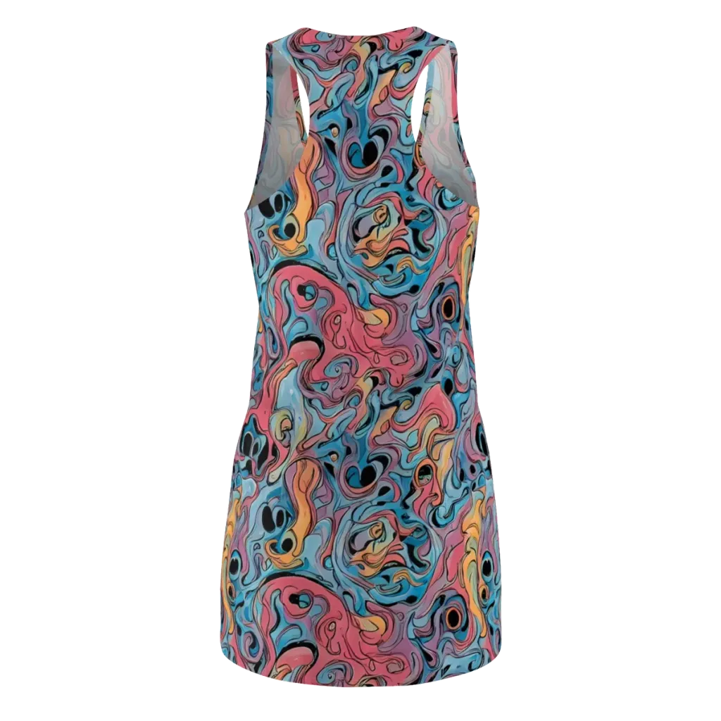 Electric Puddle on Racerback Dress — Back