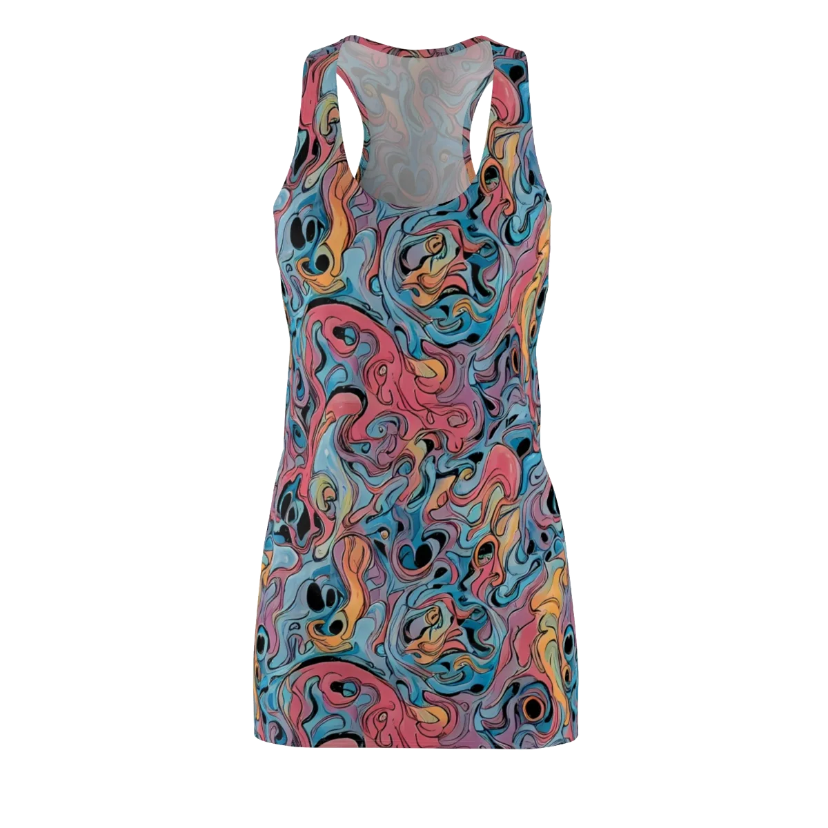 Electric Puddle on Racerback Dress — Front