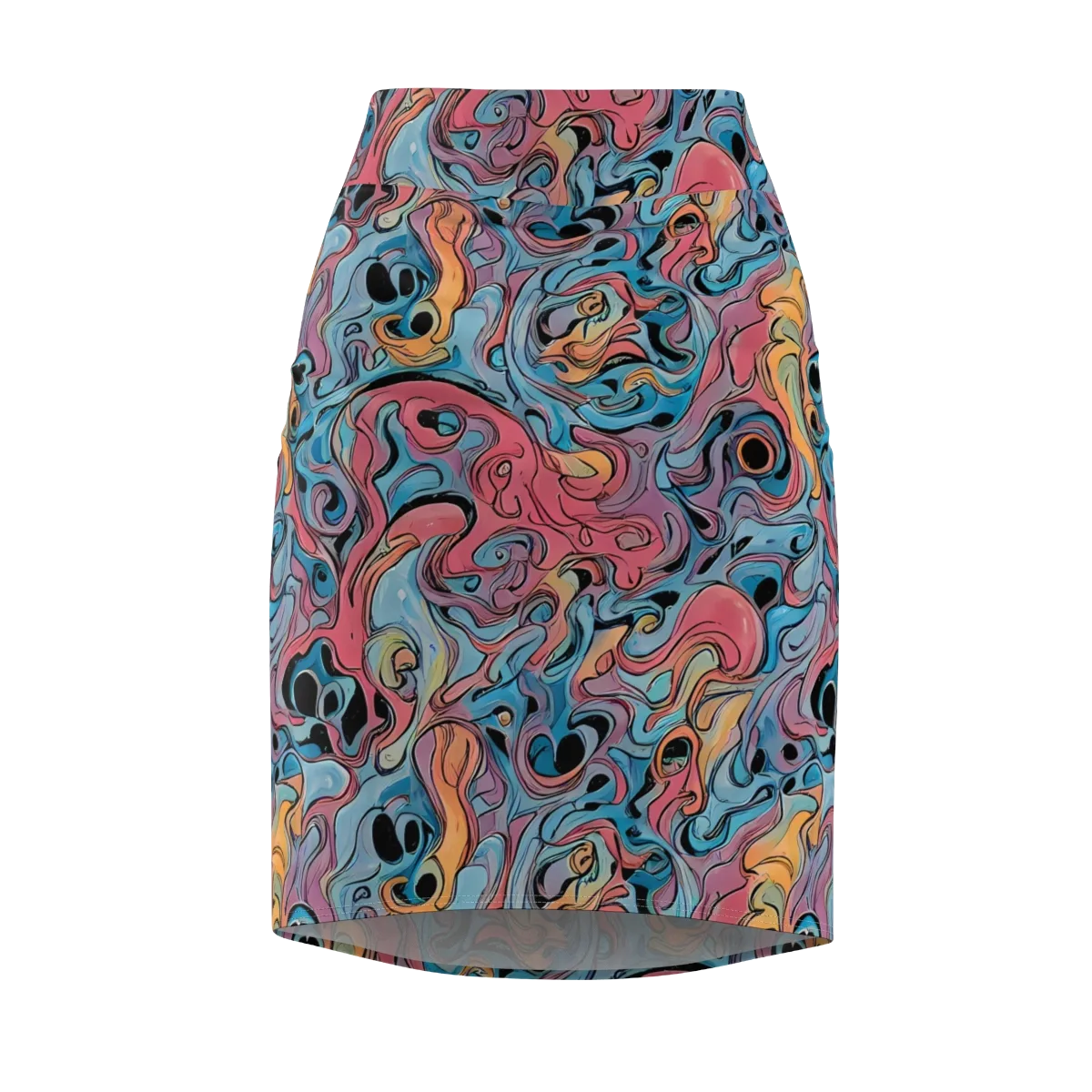 Electric Puddle on Pencil Skirt — Front