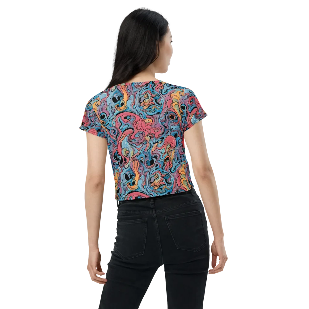 Electric Puddle on Crop Tee — Back