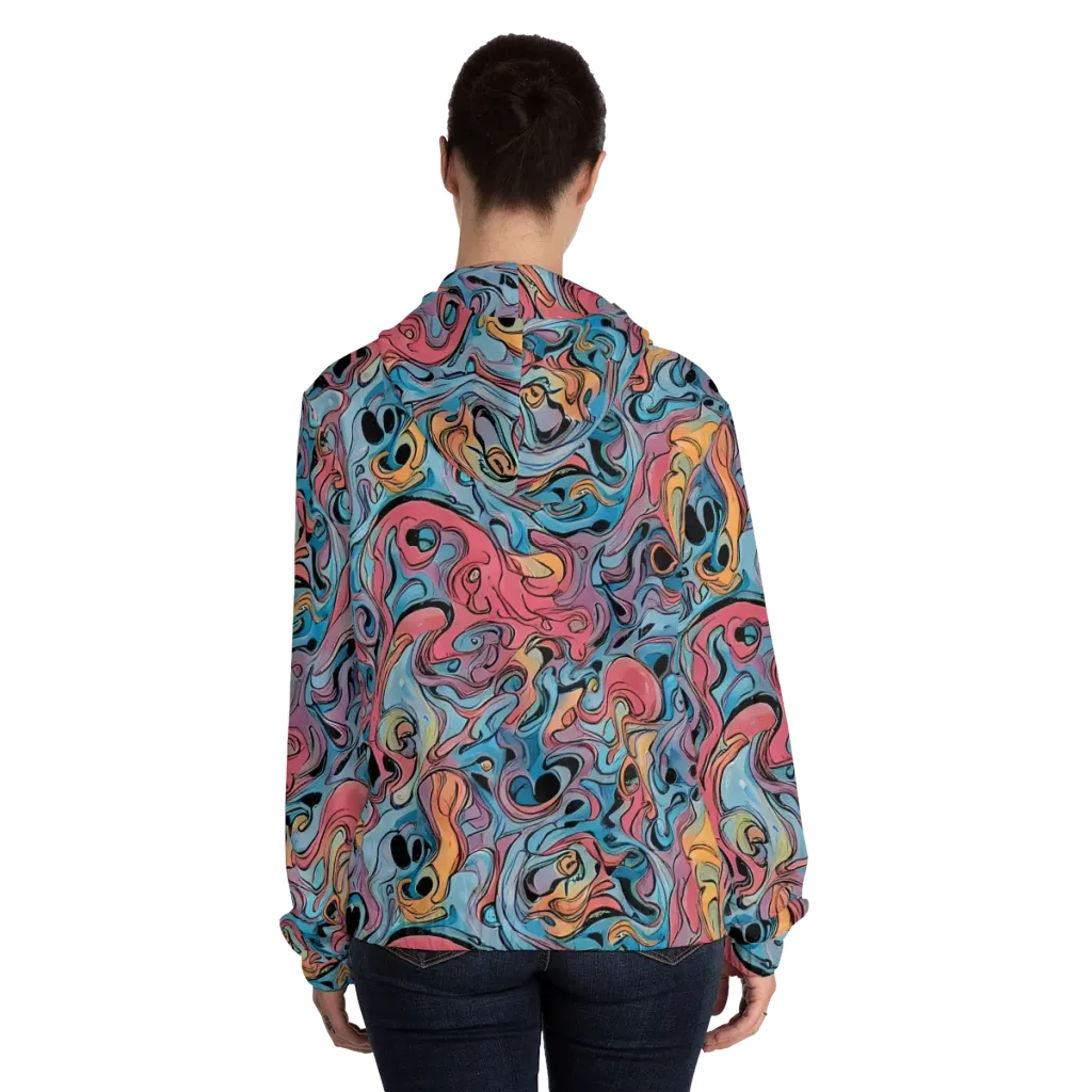 Electric Puddle on Women's Full-Zip Hoodie — Back On Person