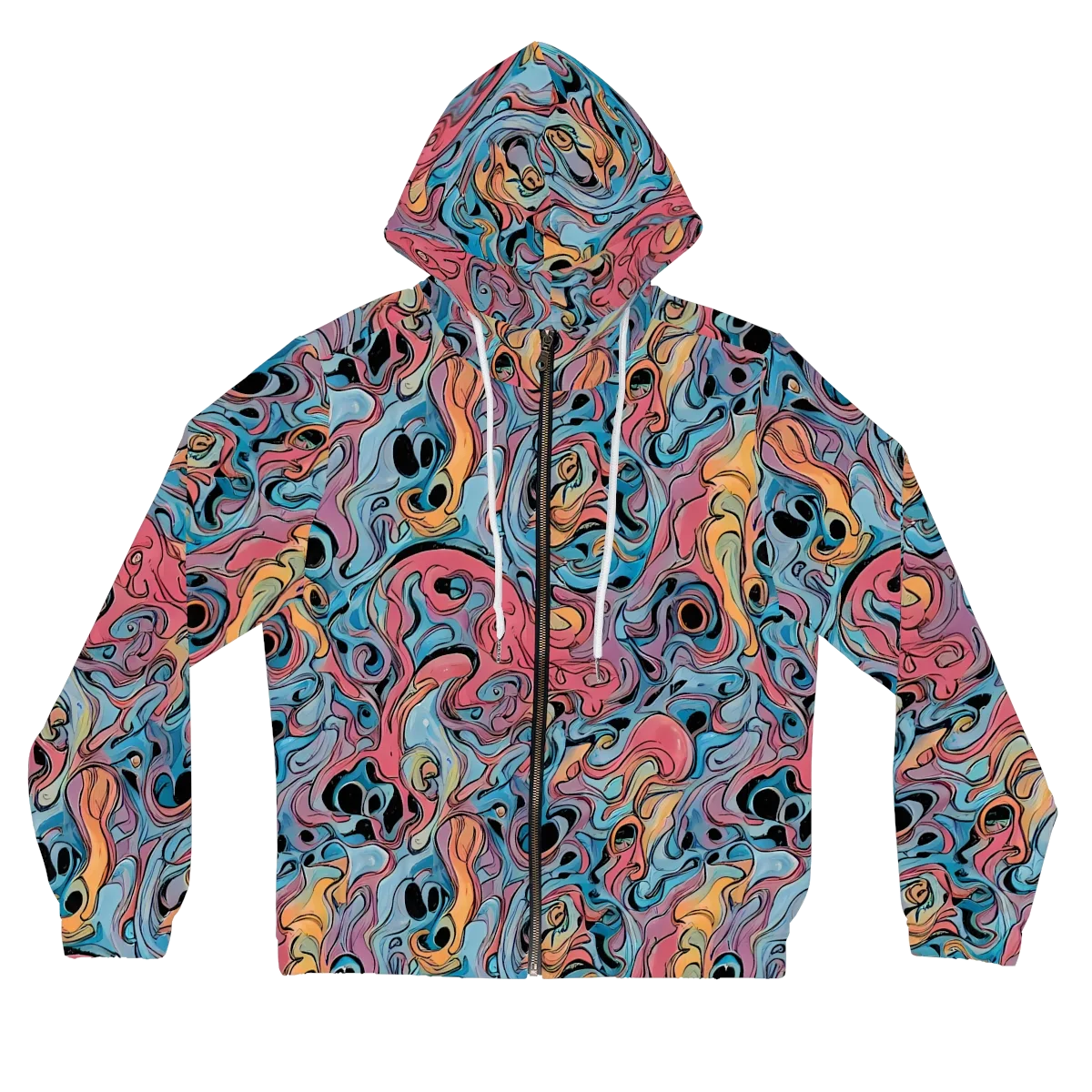 Electric Puddle on Women's Full-Zip Hoodie — Front