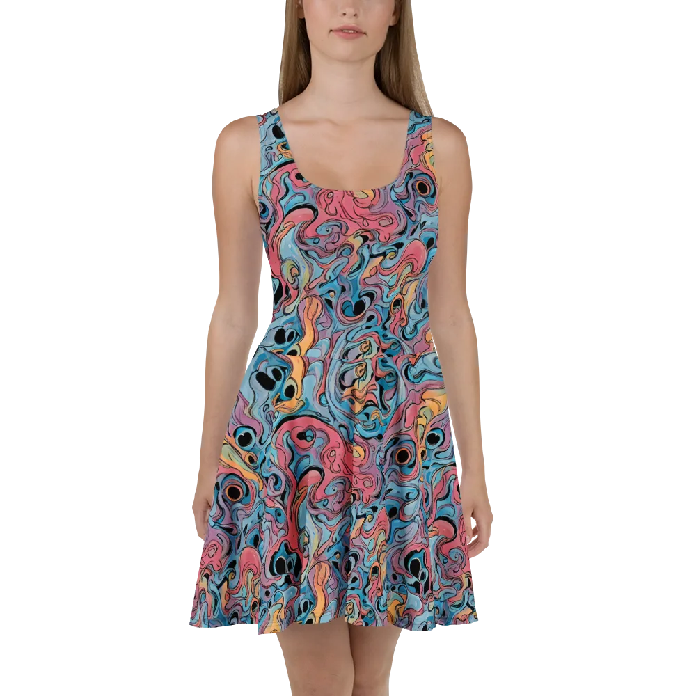 Electric Puddle on Skater Dress — Front