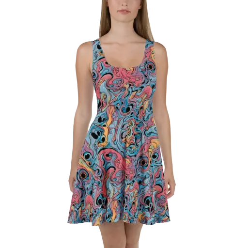 Electric Puddle on a Skater Dress