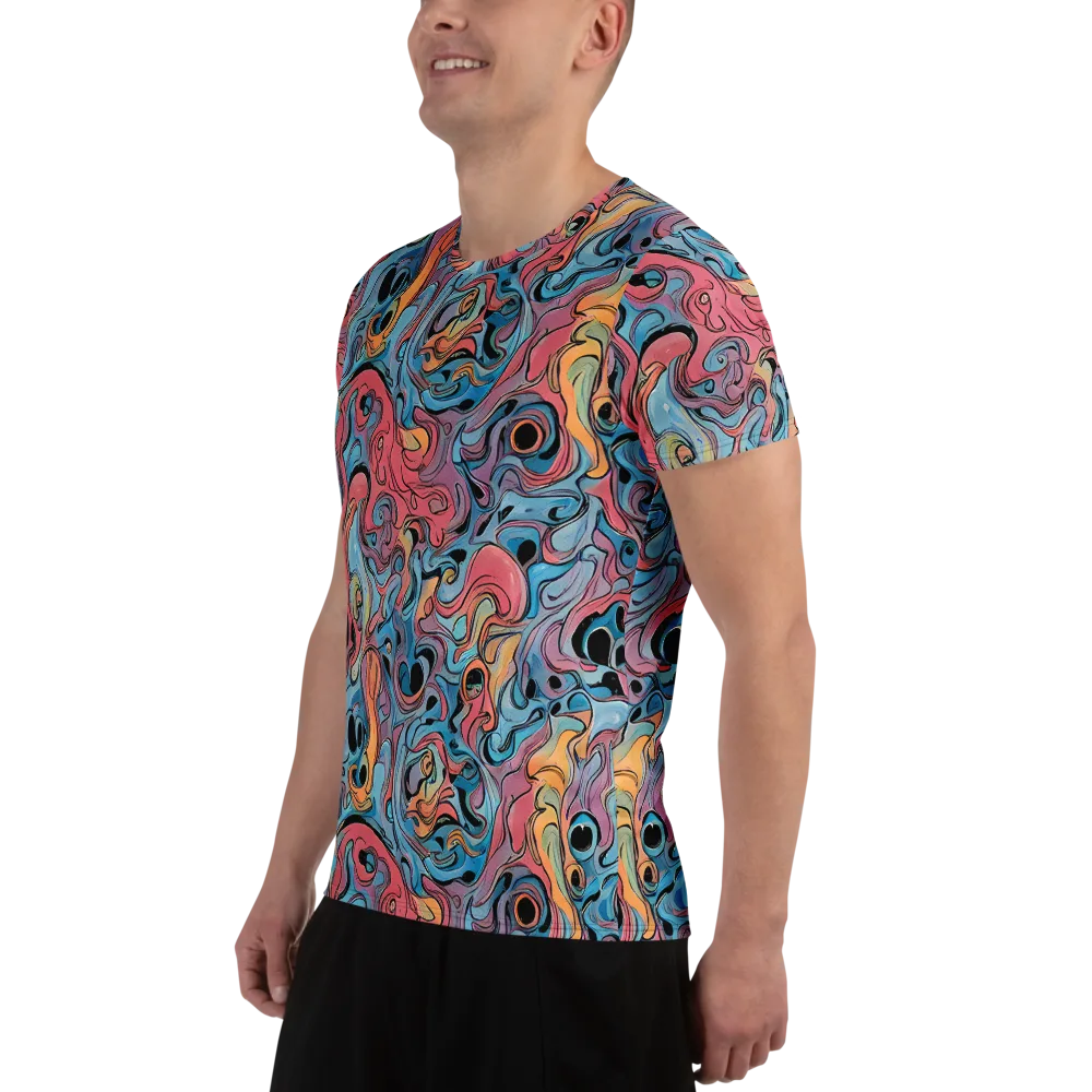 Electric Puddle on Men's Athletic T-Shirt — Left