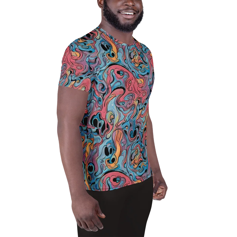 Electric Puddle on Men's Athletic T-Shirt — Right