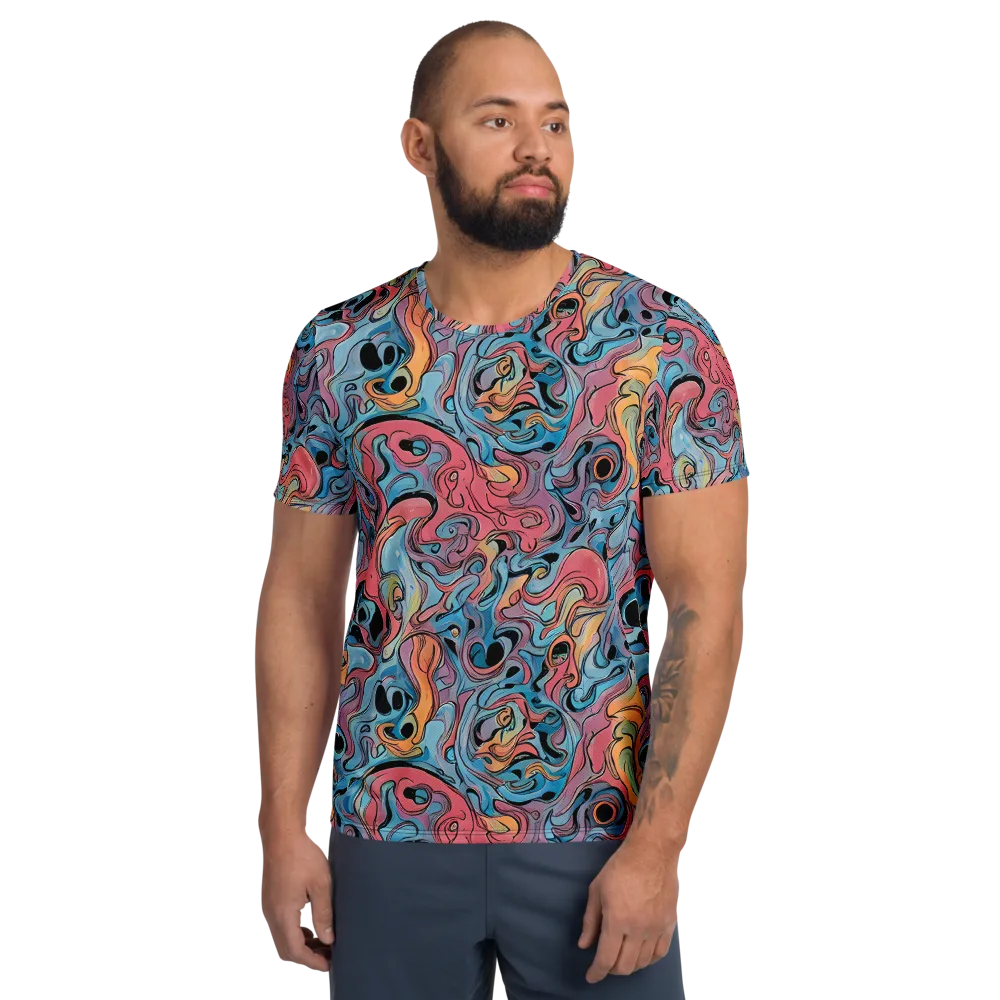 Electric Puddle on Men's Athletic T-Shirt — Front