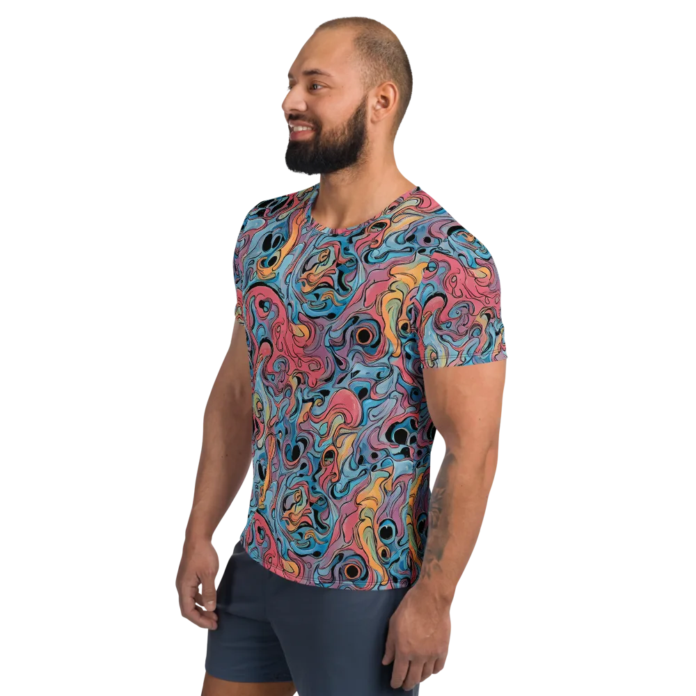 Electric Puddle on Men's Athletic T-Shirt — Left