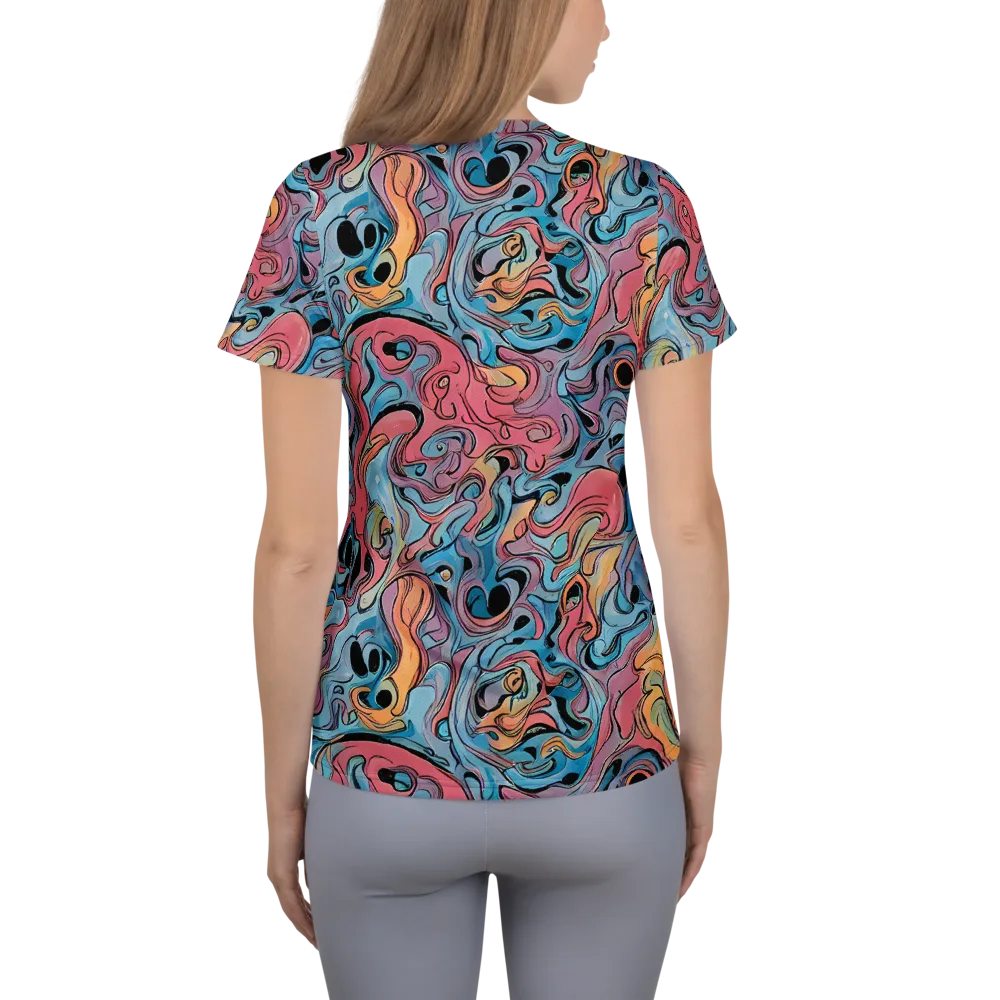 Electric Puddle on Women's Athletic T-Shirt — Back