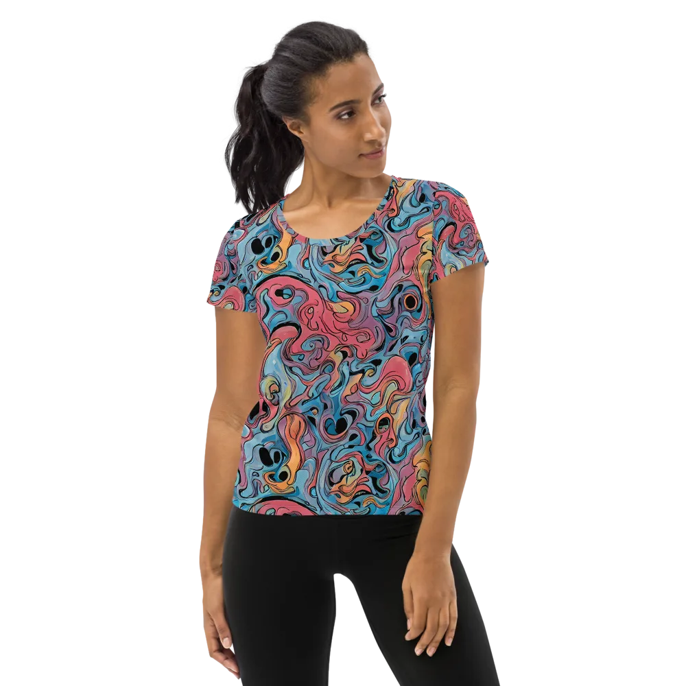 Electric Puddle on Women's Athletic T-Shirt — Front