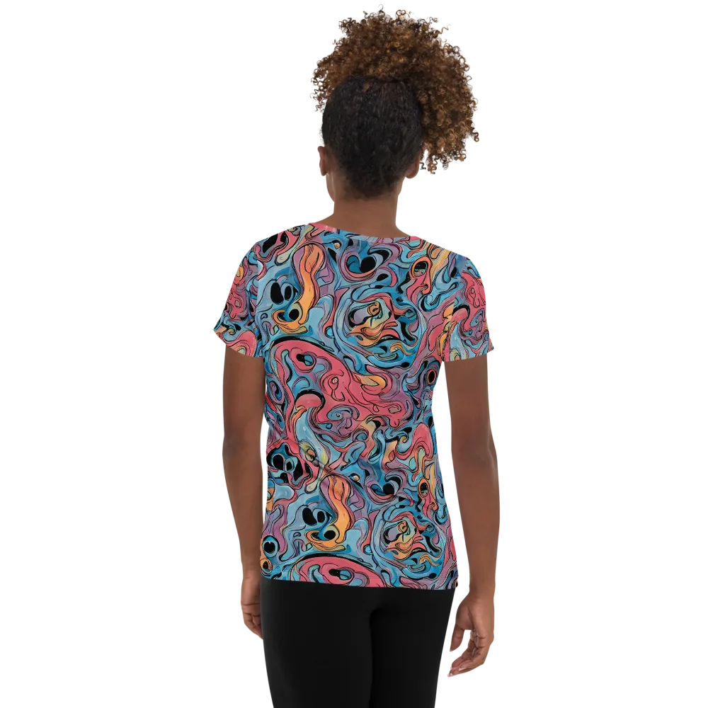 Electric Puddle on Women's Athletic T-Shirt — Back