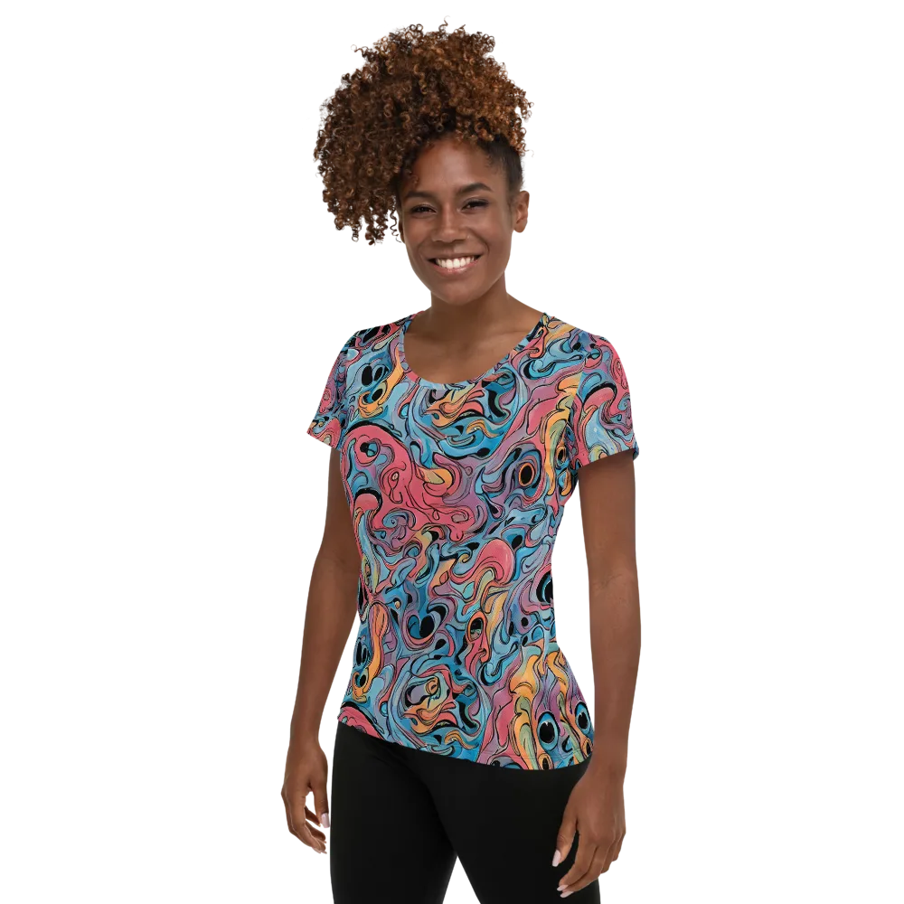 Electric Puddle on Women's Athletic T-Shirt — Left