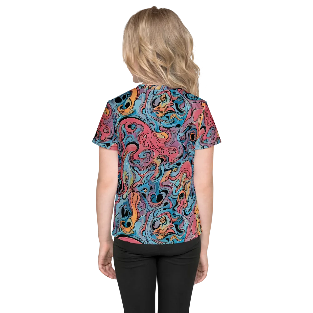 Electric Puddle on Kids Crew Neck T-Shirt — Back