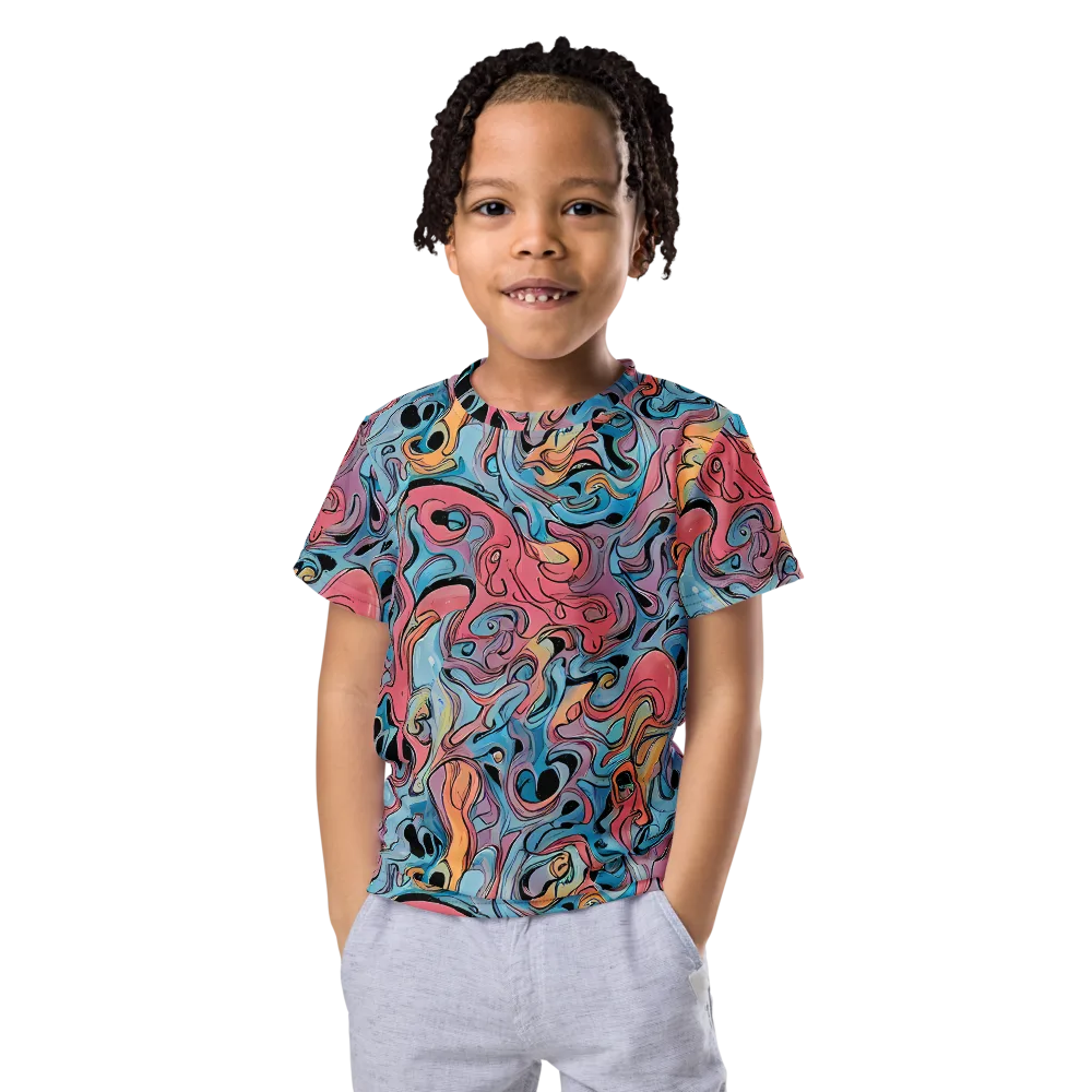Electric Puddle on Kids Crew Neck T-Shirt — Front