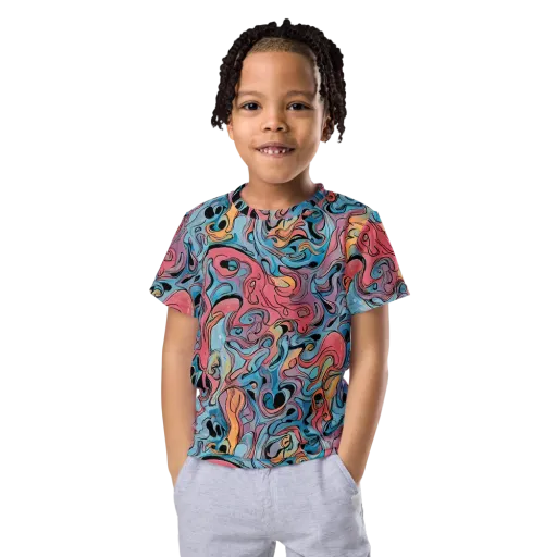 Electric Puddle on a Kids Crew Neck T-Shirt