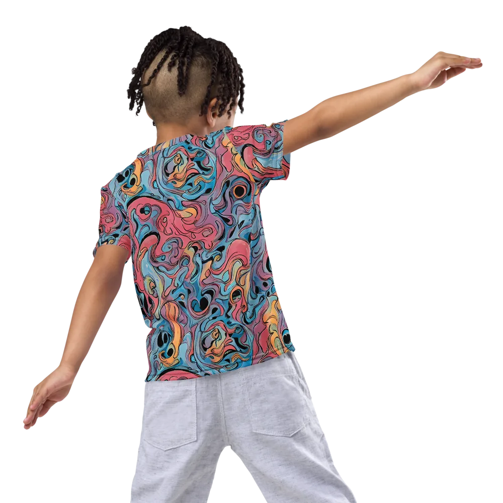 Electric Puddle on Kids Crew Neck T-Shirt — Back