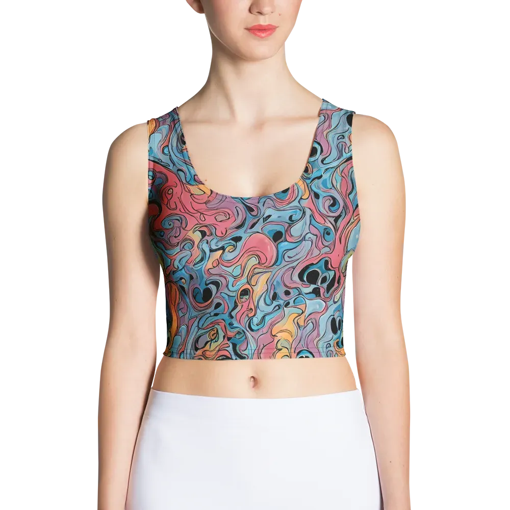 Electric Puddle on Crop Top — Front